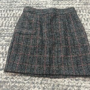 Heartloom plaid tweed skirt grey and pink